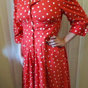 1980’s Polka Dot Dress | Cotton Women Dress | Wome